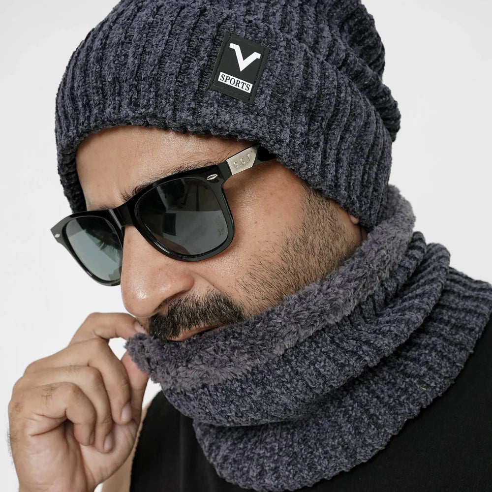 Winter Beanie Hat Cap Neck Warmer
