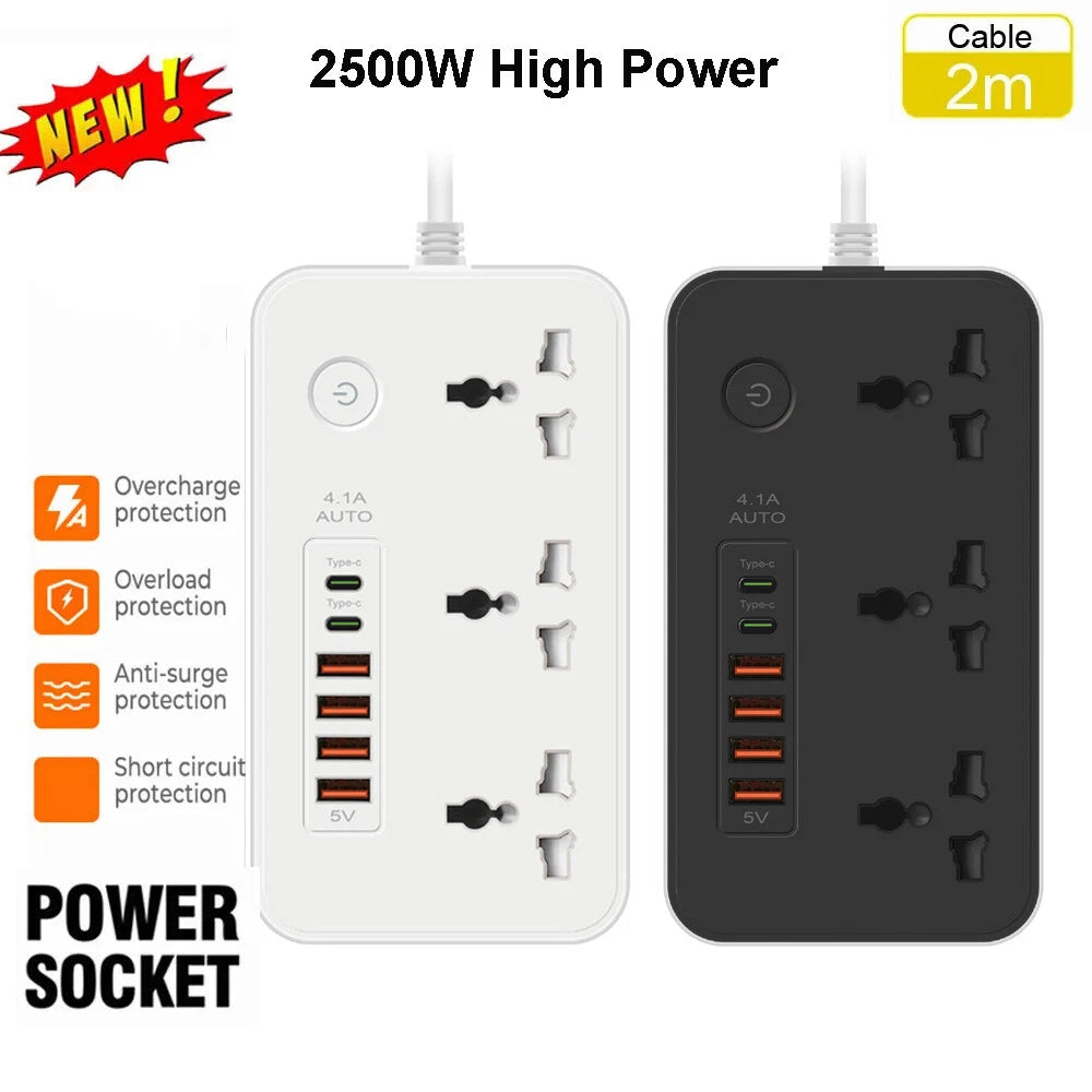 Extension Lead universal , Extension Lead with 4 USB